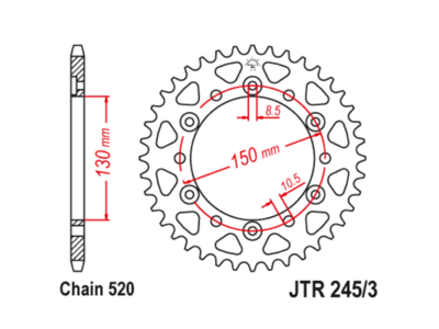 JTR 245/3 Звезда задняя 