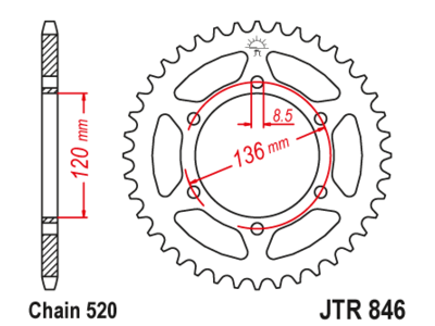 JTR 846 Звезда задняя