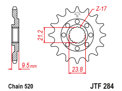 Звезда передняя JTF 284