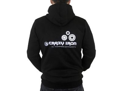 Кофта толстовка CRAZY IRON на молнии чёрная 