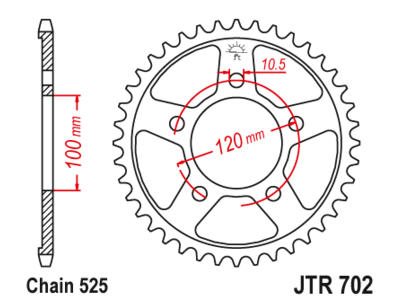 JTR 702 Звезда задняя