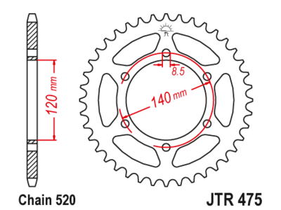 JTR 475 Звезда задняя