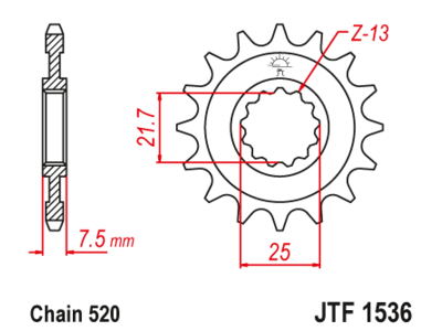 Звезда передняя JTF 1536