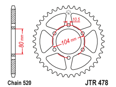 JTR 478 Звезда задняя