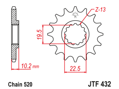 Звезда передняя JTF 432