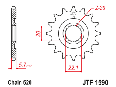 Звезда передняя JTF 1590