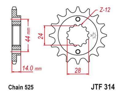 Звезда передняя JTF 314