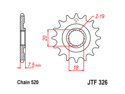 Звезда передняя JTF 326