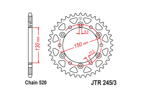 JTR 245/3 Звезда задняя 