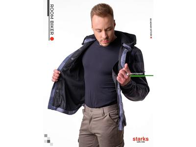 STARKS Моторубашка ROOM BIKER серая клетка