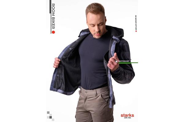 STARKS Моторубашка ROOM BIKER серая клетка