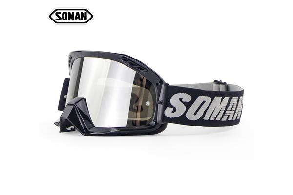 Soman Кроссовая маска, SM-15, Чёрный, прозрачное стекло