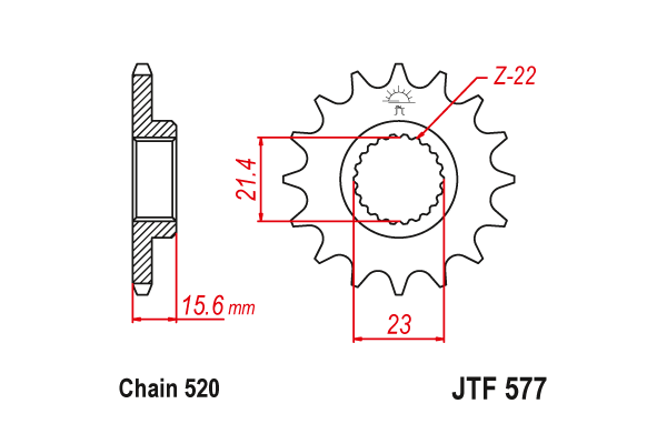 Звезда передняя JTF 577
