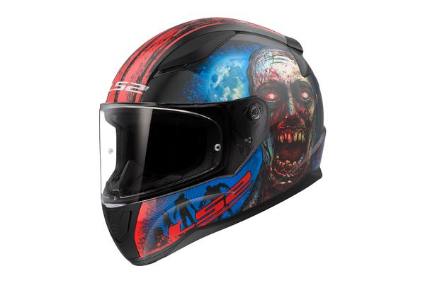 LS2 Мотошлем FF353 RAPID II ZOMBIE Чёрно-красный