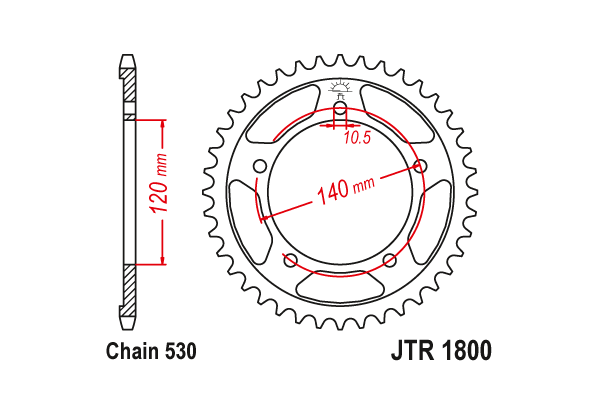 JTR 1800 Звезда задняя