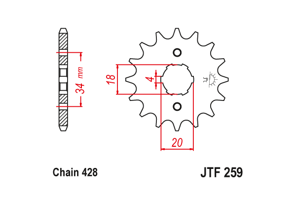 Звезда передняя JTF 259