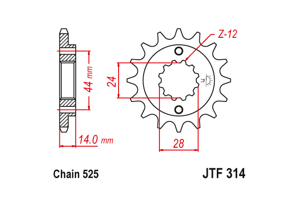 Звезда передняя JTF 314