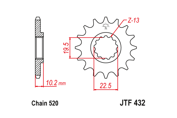 Звезда передняя JTF 432