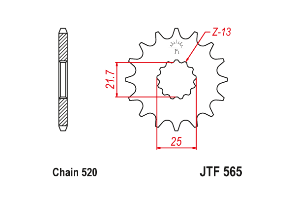 Звезда передняя JTF 565
