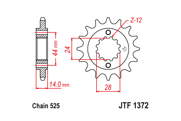 Звезда передняя JTF 1372