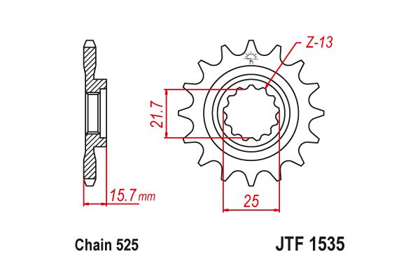 Звезда передняя JTF 1535