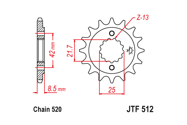 Звезда передняя JTF 512