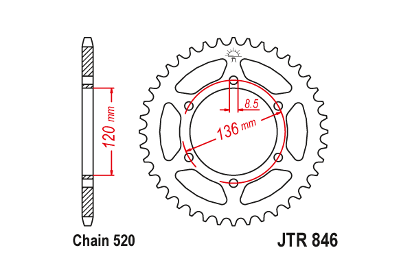 JTR 846 Звезда задняя