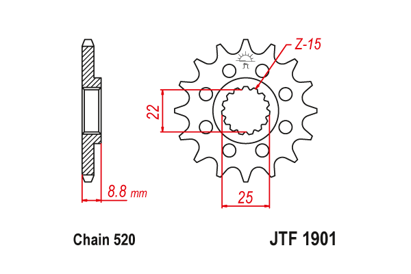 Звезда передняя JTF 1901