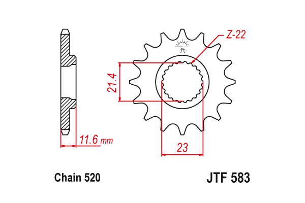 Звезда передняя JTF 583