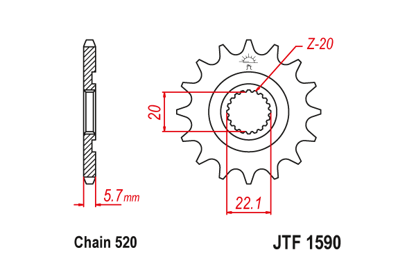 Звезда передняя JTF 1590