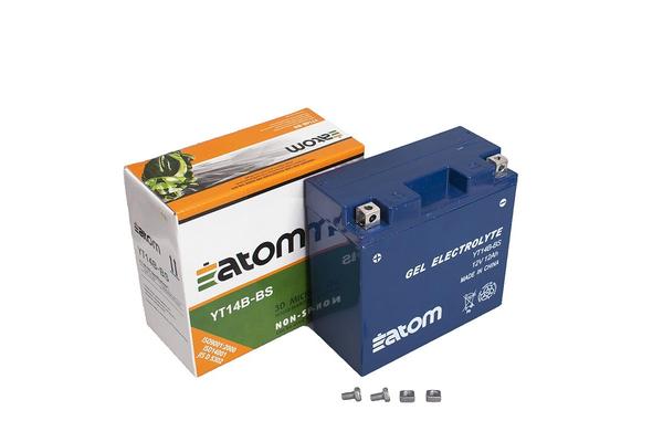 ATOM Мото Аккумулятор YT14B-BS (YT14B-4) GEL гелевый