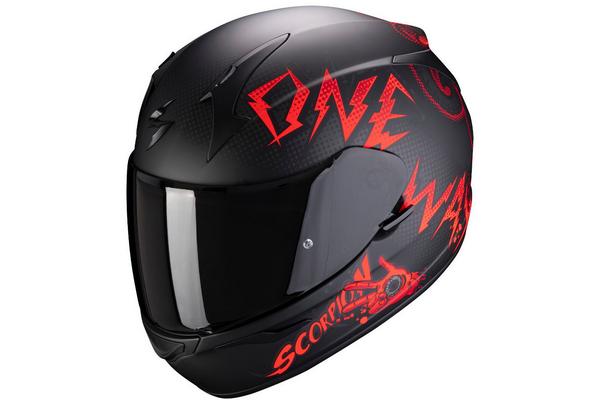 SCORPION EXO Мотошлем EXO-390 ONEWAY, цвет Черный Матовый/Красный Матовый