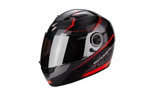 SCORPION EXO Мотошлем EXO-490 VISION, цвет Черный/Красный Неон