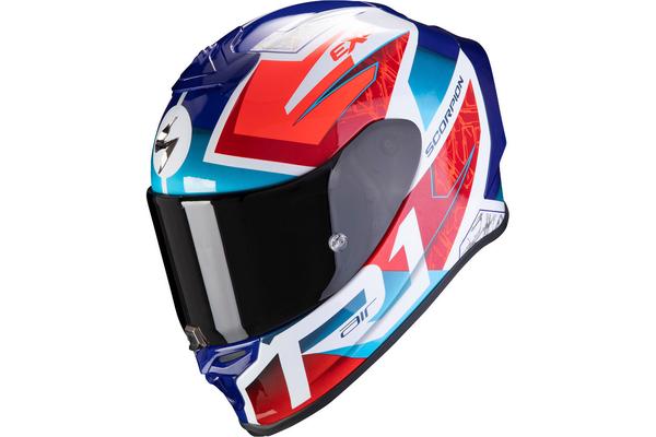 SCORPION EXO Мотошлем EXO-R1 AIR INFINI, цвет Белый/Красный/Синий