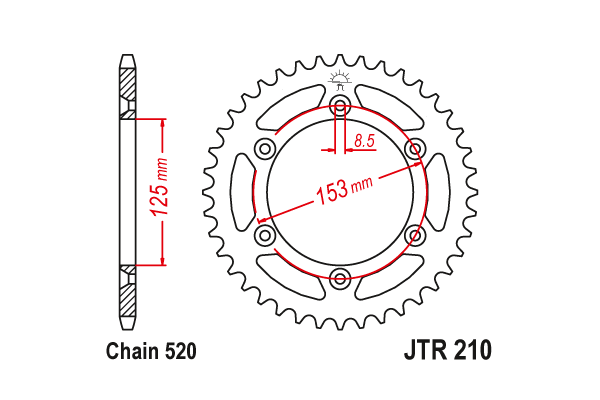JTR 210 Звезда задняя