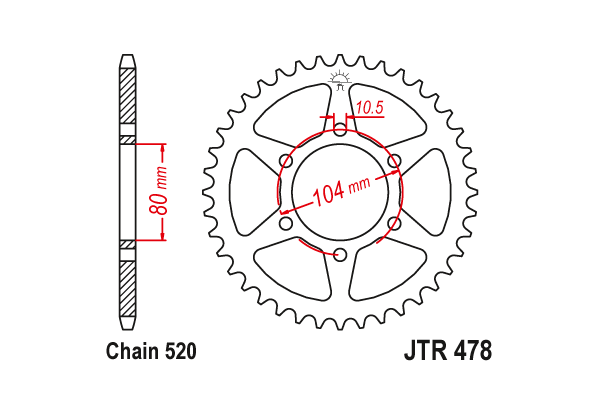 JTR 478 Звезда задняя