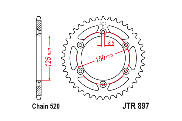 JTR 897 Звезда задняя