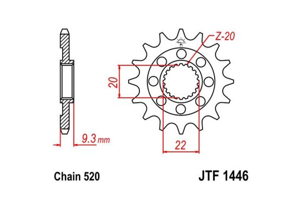 Звезда передняя JTF 1446