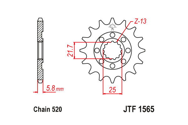Звезда передняя JTF 1565