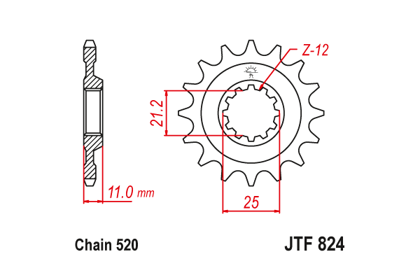 Звезда передняя JTF 824
