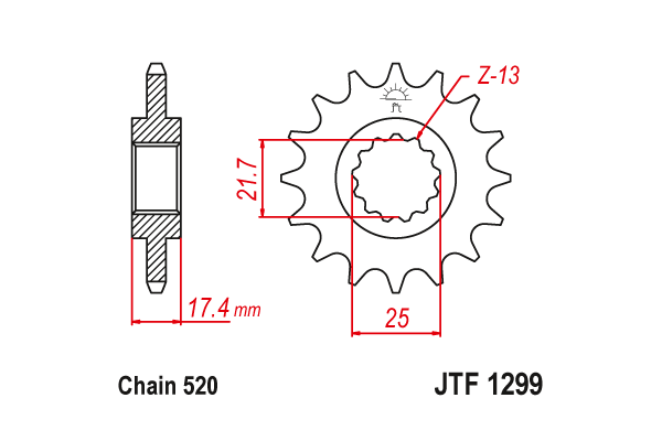 Звезда передняя JTF 1299