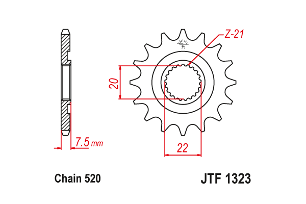 Звезда передняя JTF 1323
