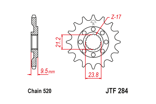 Звезда передняя JTF 284