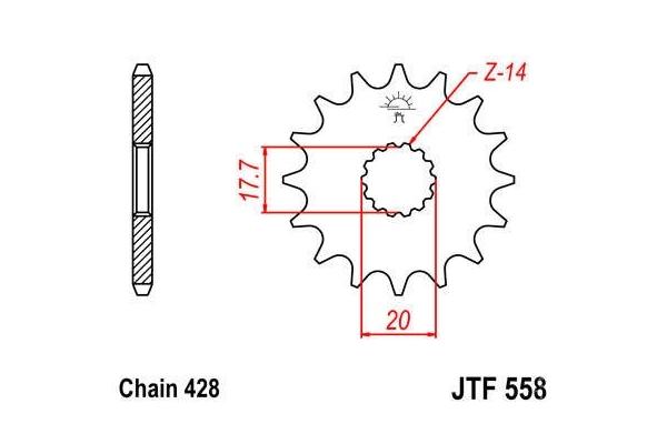 Звезда передняя JTF 558