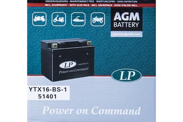 LANDPORT Аккумулятор AGM YTX16-BS-1