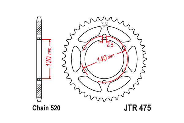 JTR 475 Звезда задняя