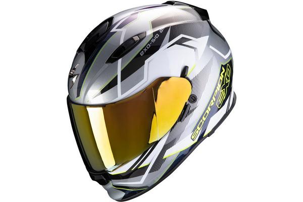 SCORPION EXO Мотошлем EXO-510 AIR BALT, цвет Серый Матовый/Белый Матовый/Желтый