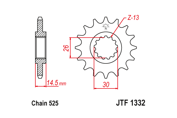 Звезда передняя JTF 1332 